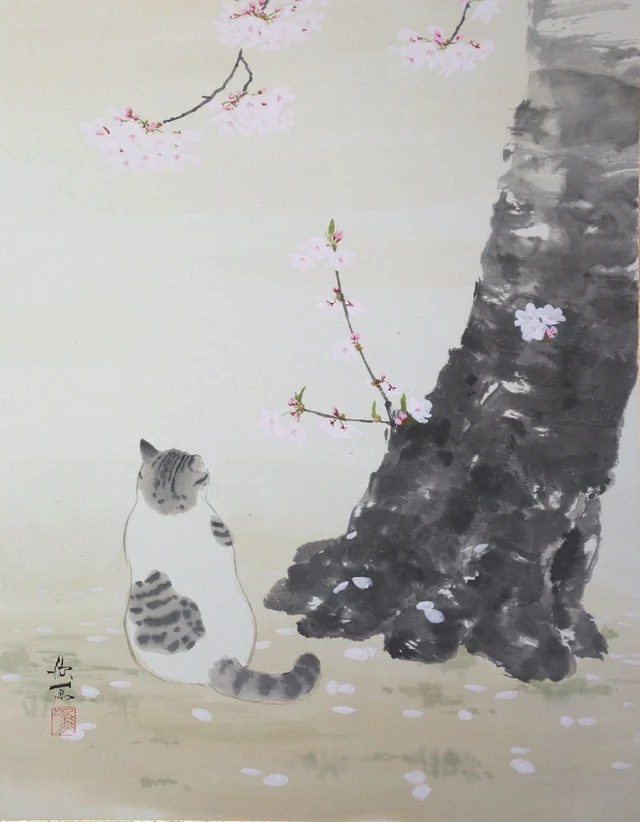 Art Cat Sakura Japan 猫 桜 日本画 Image By ちゃうって Art Cat Sakura Japan 猫 桜 日本画 Image By ちゃうって