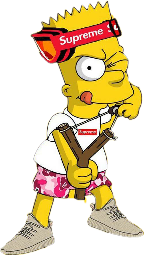bartsimpson supreme thesimpsons popart sticker by @b-streets.