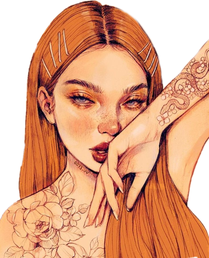 orange girl orangegirl art девушка sticker by graph_r