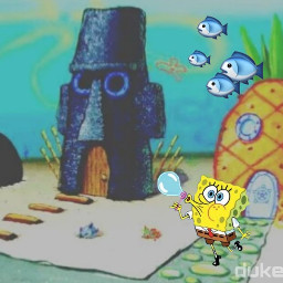 freetoedit background fish spongebob patrick