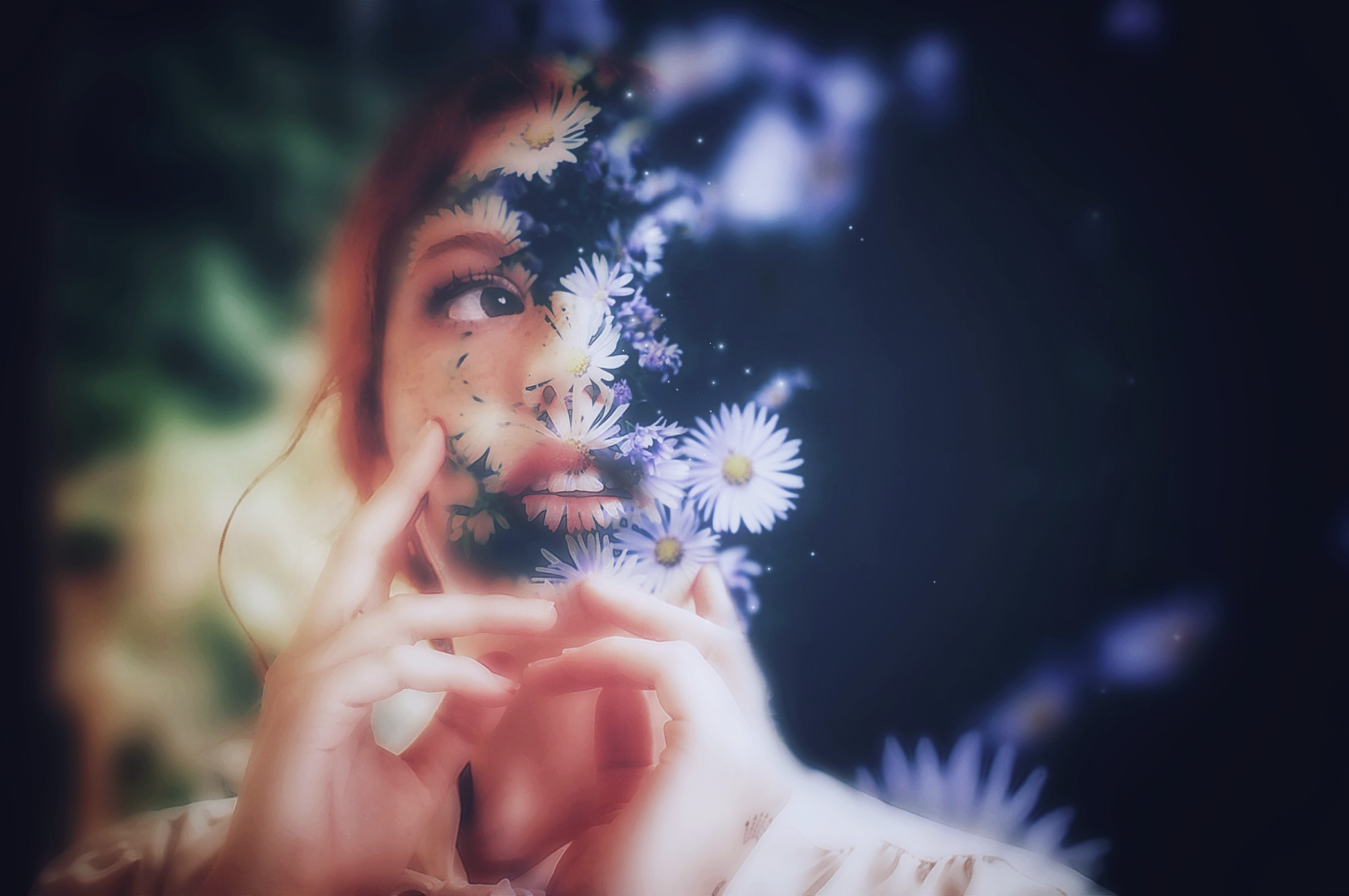  #freetoedit #portrait #girl #flowers #doubleexposure 