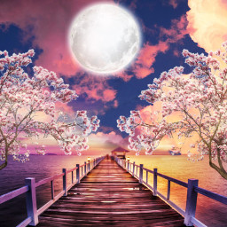 freetoedit background moon bridge woodenbridge