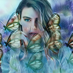 freetoedit eccolorfulkaleidoscope colorfulkaleidoscope woman butterflys