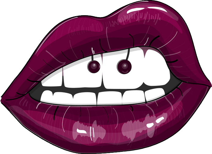 freetoedit purple lips smiley sticker by kreativginger