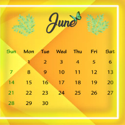 freetoedit yellow calendar sunflower neon srcjunecalendar junecalendar