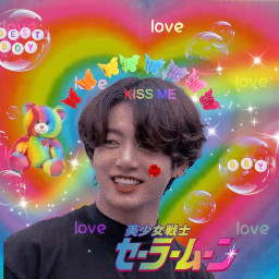 freetoedit rainbow jungkook aesthetic kidcore