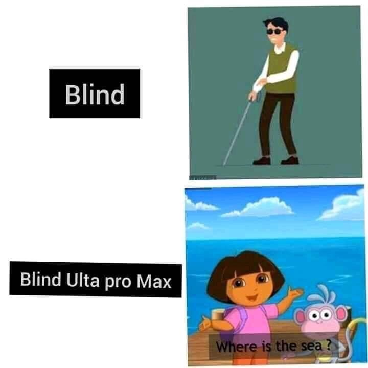 This visual is about blind meme dora doratheexplorer funny freetoedit Well....