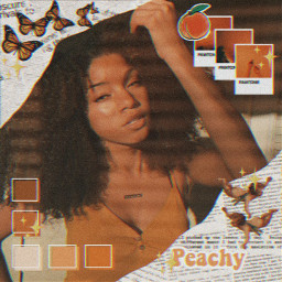 freetoedit orange aesthetic peach girl