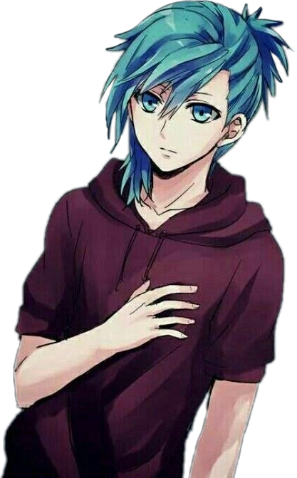 freetoedit anime boy blue hair sticker by @lowlaya3