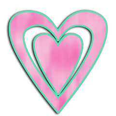 love heart clipart pink green freetoedit