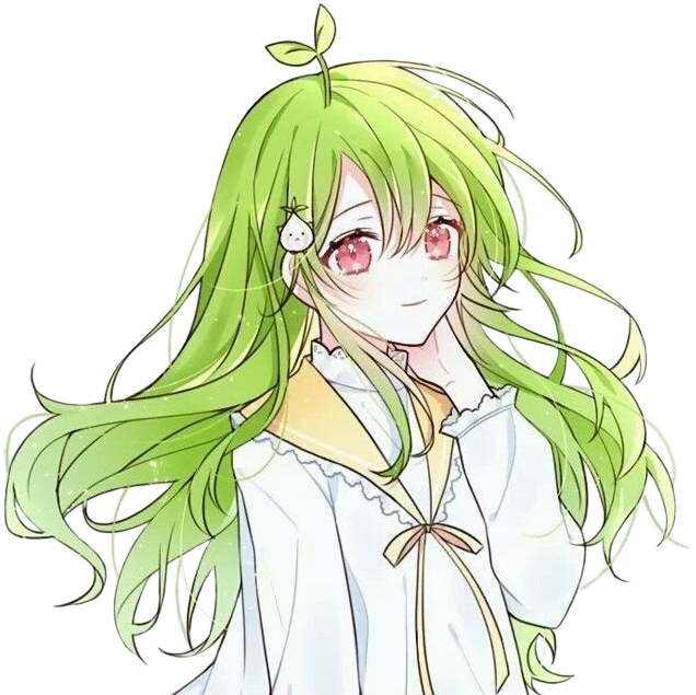 freetoedit anime green hair girl sticker by @lowlaya3
