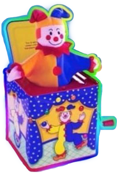 clowncore clown primary primarycore toy kidcore kiddiecore rainbow rainbowcore colorful jackinthebox freetoedit
