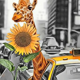 freetoedit ircsunflowerinmyhand giraffes sunflowerinmyhand sunflower