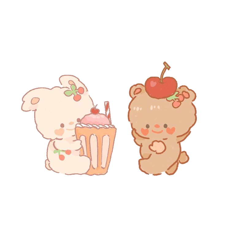 illusbyjo cherry bunny bear cherie sticker by @cotton_yeni