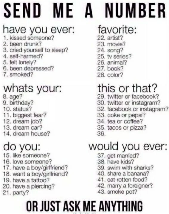 Pick A Number And I Ll Answer Image By Kitty Pick A Number And I Ll Answer Image By Kitty