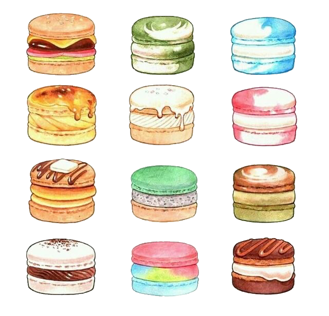 kawaii cute macaron macaroon food sticker by starflightxox
