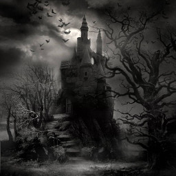 divider castle dark halloween aesthetic remixit