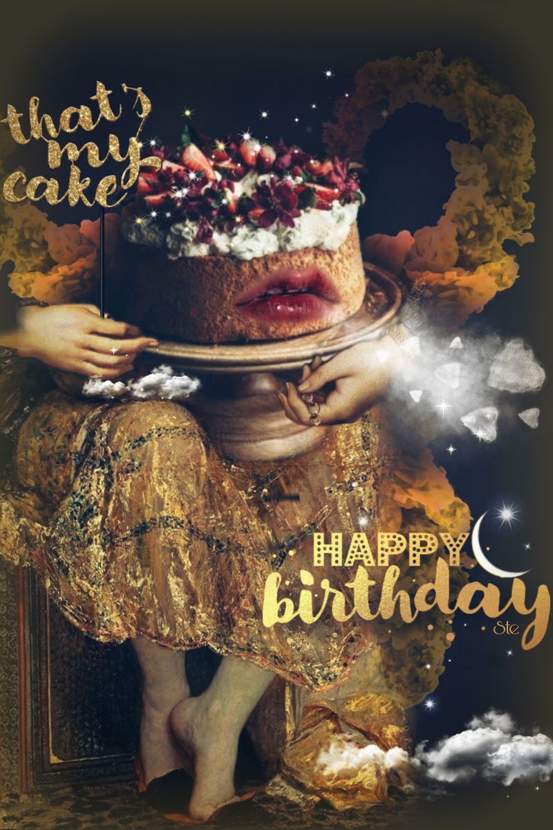 Happy birthday to me and happy Solstice to all of you, may light always guide you 💖#art #fantasy #surreal #happybirthday #cake #stickers #gold #dreamy #m