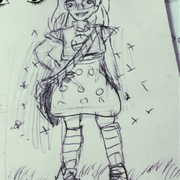 sketchingsaturday merrychristmas cute pokadots sketch girl taglist freetoedit