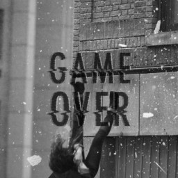 youlost gameover girl blackandwhite freetoedit