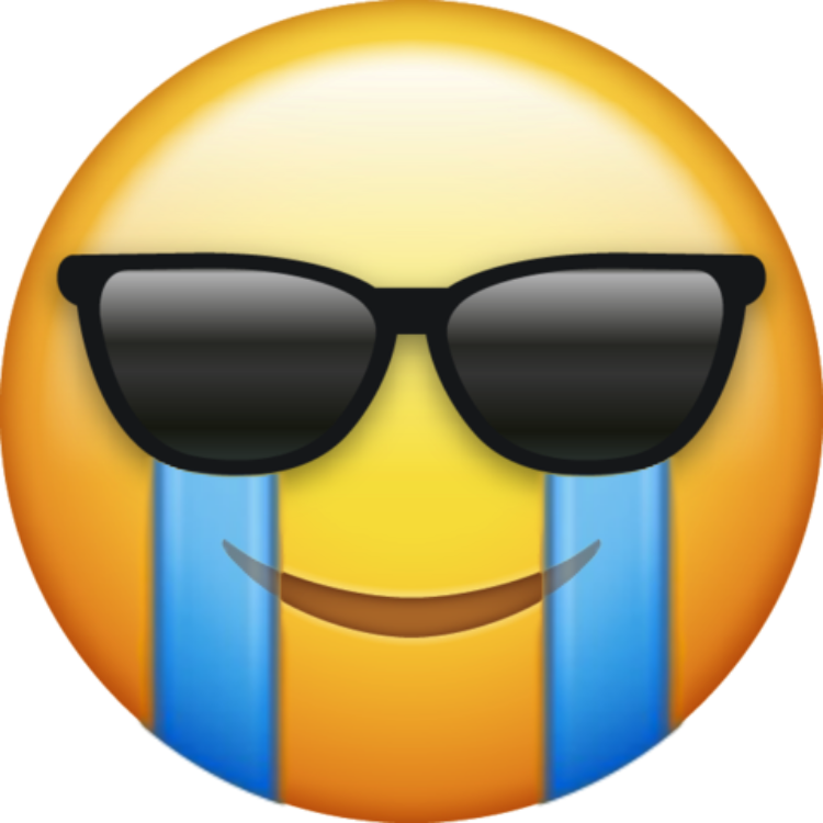 emoji smilingcrying coolguy coolemoji sticker by @glassick