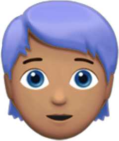 emoji blue bluehair face freetoedit