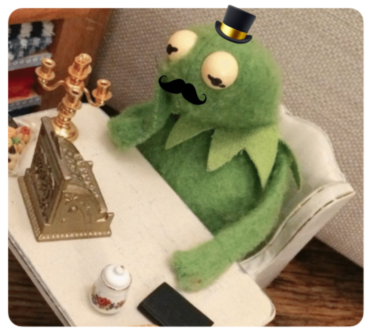 kermit likeasir tophat moustache cool sticker by star_snail