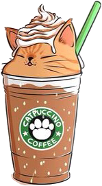 catpuccino catpuchino starbucks sticker by @akihimari