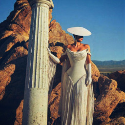 freetoedit kimkardashian kimk white dress whitedress fancy girl aesthetic art woman hat