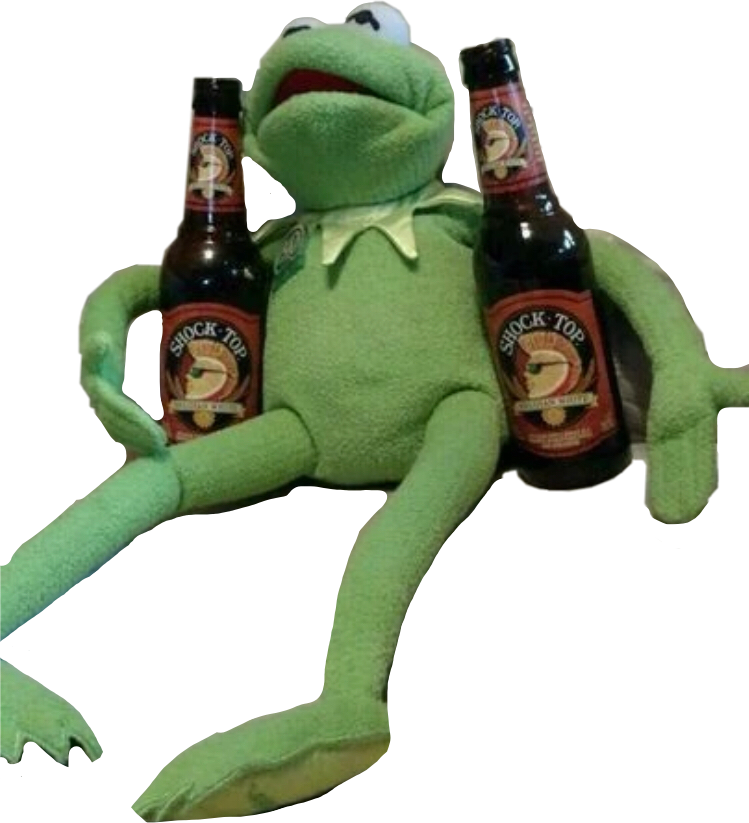 kermit kermitthefrog frog beer wine sticker by @star_snail