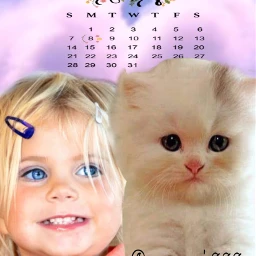 girl cat march calendar srcmarchcalendar2021 freetoedit