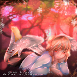 gachaedit gachaclub edit edits cute pretty s red flowers forest magic magical anime aesthetic wings