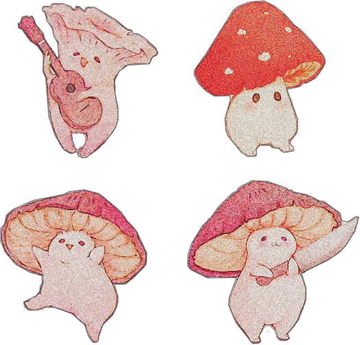 mushrooms cute aesthetic sticker by fashiontennisgirl777