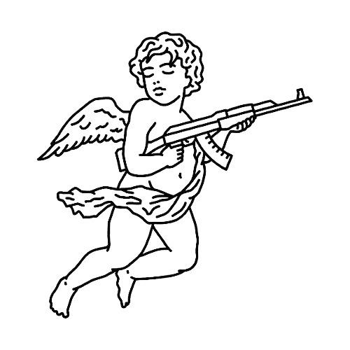 angel gun tattoo tattoos freetoedit sticker by _xeime_