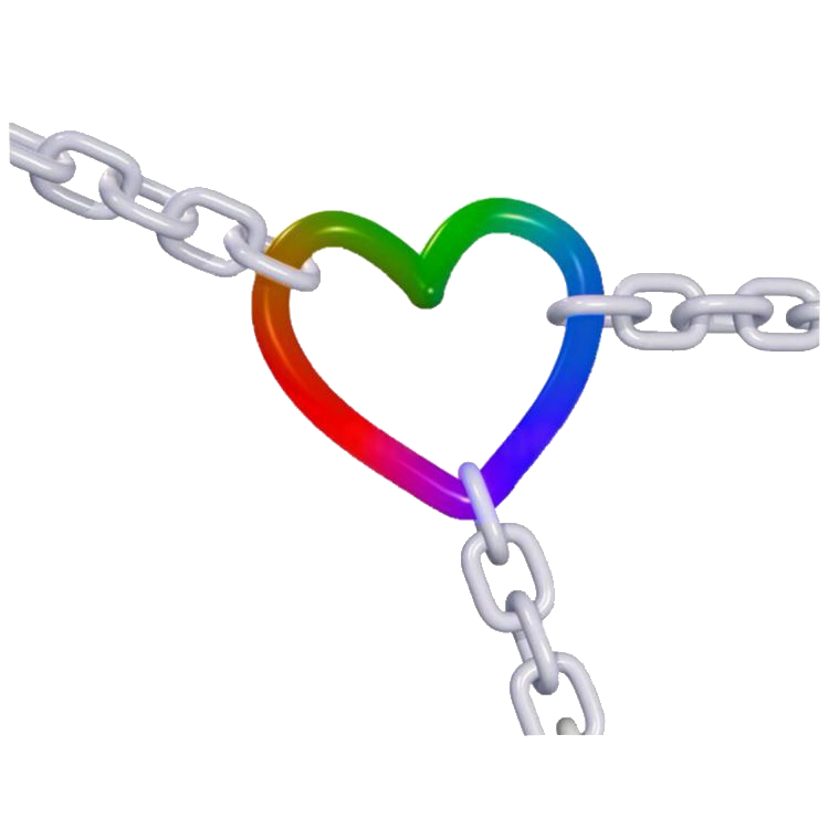 chains chain heart rainbow cute sticker by slultluv