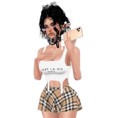 imvu girl sexy hot cute anime character filter makeup phone clothes shirt skirt user freetoedit