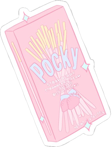 pocky freetoedit strawberry easthetic sticker by @asiyaamari