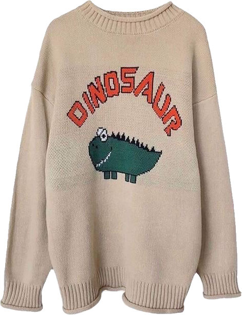 pngs dinosaur sweaters goblincore sticker by @empireelf