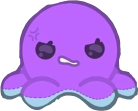octupus purple angry flip cute chibi kawaii newcollection freetoedit
