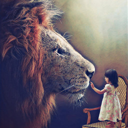 freetoedit lion child girl