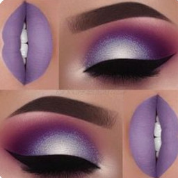 purple makeup model beautiful