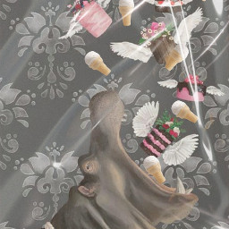 hippopotamus dessert icecream cake wings pearls freetoedit srcyummyicecreams yummyicecreams