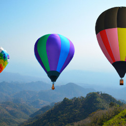 freetoedit outdoor baloons colorful mointains