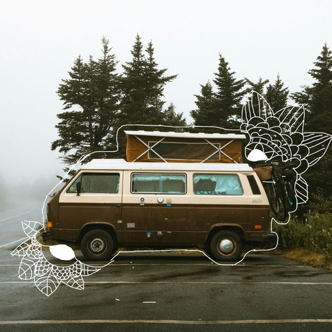 Outlined car photo edit