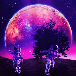 astronauts space planet universe aesthetic freetoedit