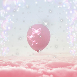 воздушныйшар pink розовые_тона облака пузыри freetoedit picsart ircskyballoon skyballoon