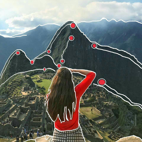 Machu Picchu outlined photo edit