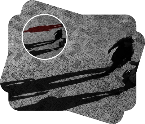 image of 2 people and their shadows