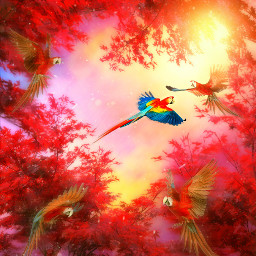 ecanimalpower animalpower autumn red fall tree nature heart macaw sky light flashes plant tropical colorful landscape aesthetic inspiration creative heypicsart makeawesome beautiful freetoedit