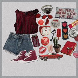 moodboard png niche red 80s